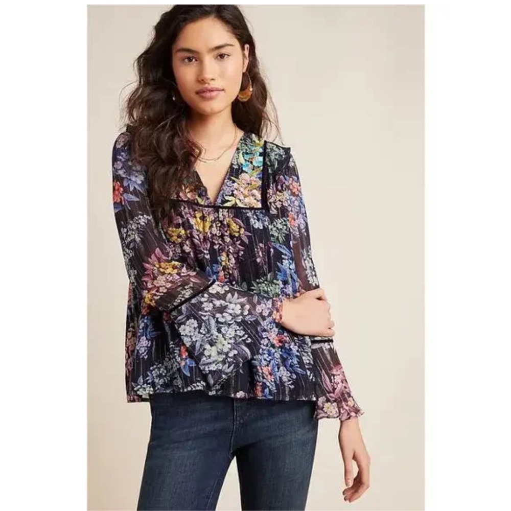 Anthropologie Multicolor Floral Blouse